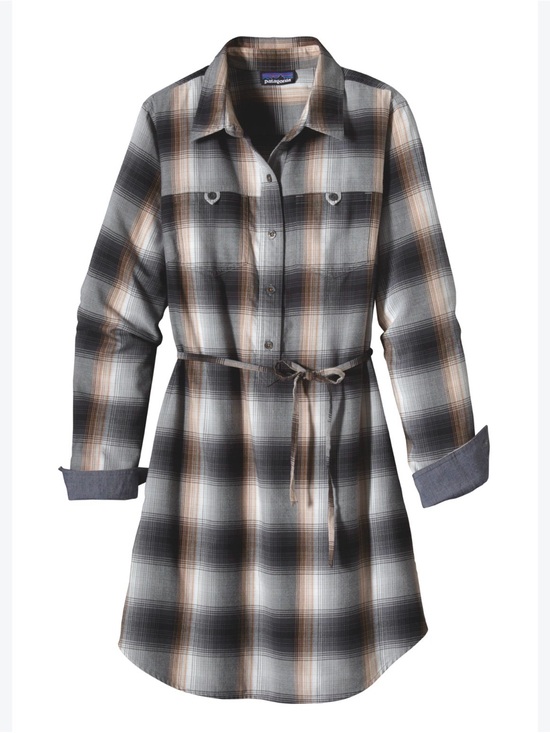 Patagonia Dresses & Skirts - Patagonia Featherstone Triple rainbow Forge Grey Medium Belted Shirt dress